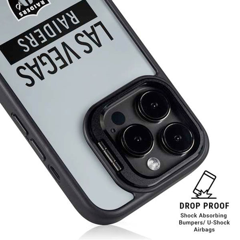 NFL Las Vegas Raiders Silver Performance Series iPhone 15 Pro Kickstand Case